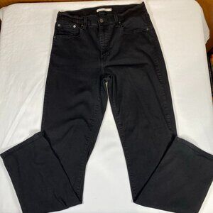 Levi's High Rise Straight 724 Jeans Women's 31 Black Cotton Blend